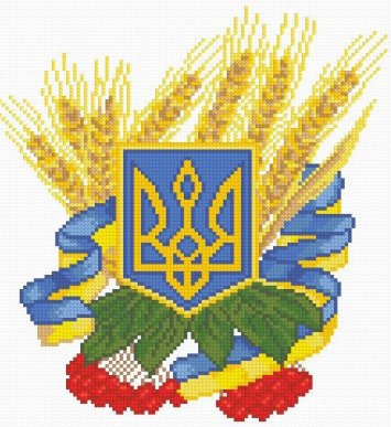 dm-057 &quot;Герб Украины&quot;. Набор для изготовления картины стразами - 1