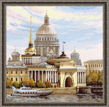 1283 Санкт-Петербург. Адмиралтейская набережная. Набор для вышивки крестом Риолис - 1