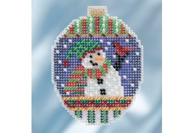 вышивка гладью MH211811 Приветствие снеговика. Набор для вышивки в смешанной технике Mill Hill