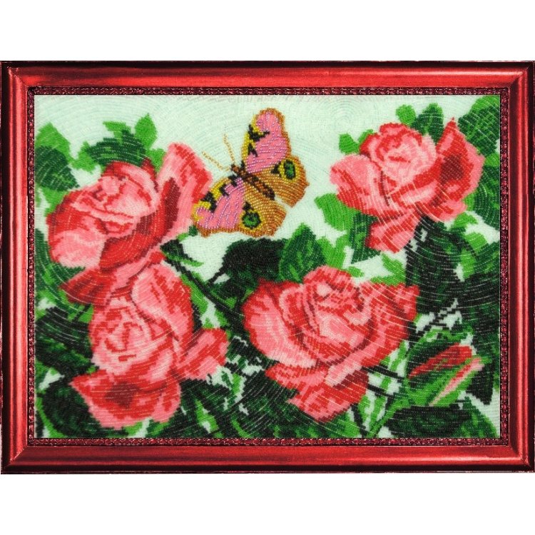 117 Бабочка и розы. Набор для вышивания бисером Butterfly - 1