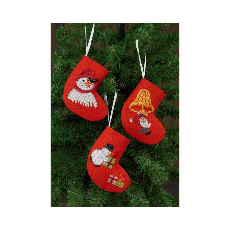 01-5243 Сніговики. Набір для вишивання хрестом PERMIN - 1