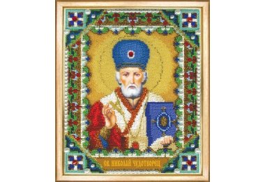наборы для вышивания бисером Б-1209 Икона святителя Николая Чудотворца Набор для вышивки бисером