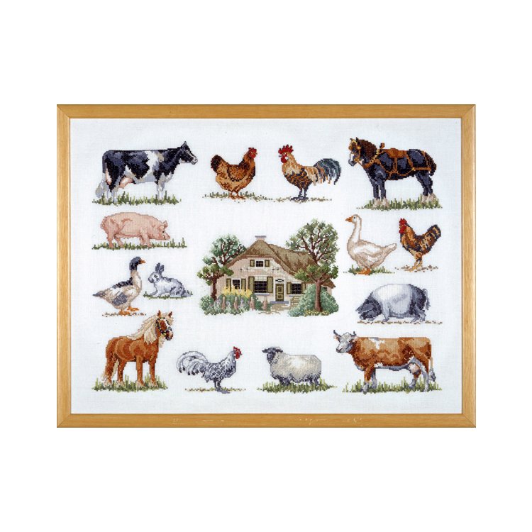 70-6420 Животные на ферме (Animals at the farm. Набор для вышивания крестом PERMIN - 1