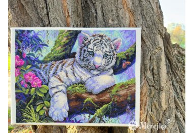  K-260 Білий тигр. Набір для вишивки хрестом Мережка