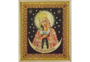 алмазная вышивка КС-050 Икона Божьей матери Остробрамская Набор картина стразами