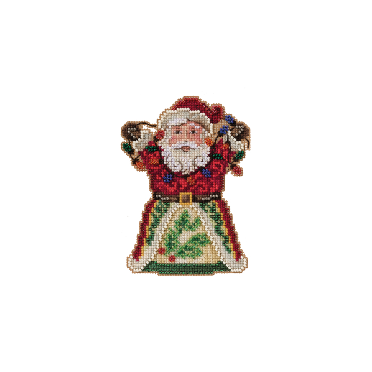 JS202111 Санта с гирляндой. Набор для вышивки в смешанной технике Mill Hill - 1