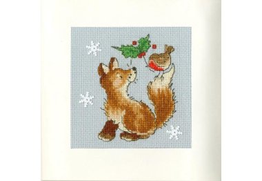  XMAS29 Набор для вышивания крестом (рождественская открытка) Christmas Friends "Рождественские друзья" Bothy Threads