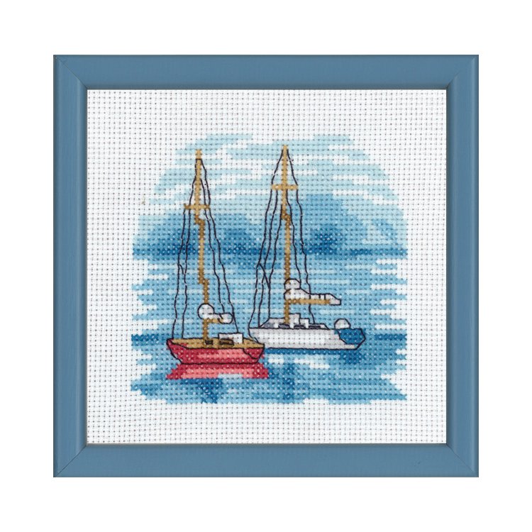 13-8118 Червоний Човен (Red boats. Набір для вишивання хрестом PERMIN - 1