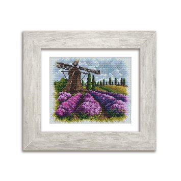 N058 Поля лаванди. Прованс. Набір для вишивки хрестом Кольорова - 1