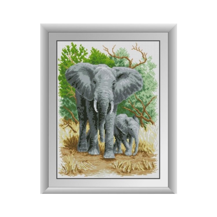 30538 Слонёнок с мамой. Набор для рисования камнями - 1