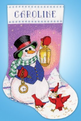 Сніговик з ліхтарем. Набір для вишивки хрестиком Design Works арт. dw5995 - 1