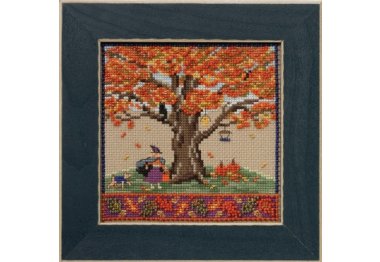 вышивка гладью MH171714 Осенний дуб. Набор для вышивки в смешанной технике Mill Hill