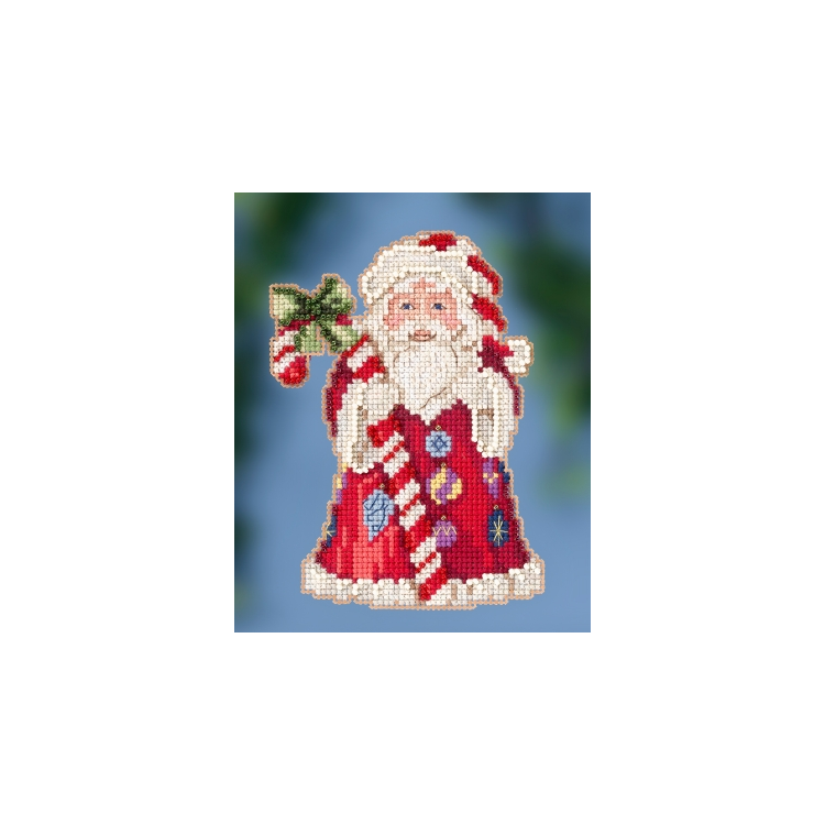 JS202016 Санта з тростиною. Набір для вишивки в змішаній техниці Mill Hill - 1