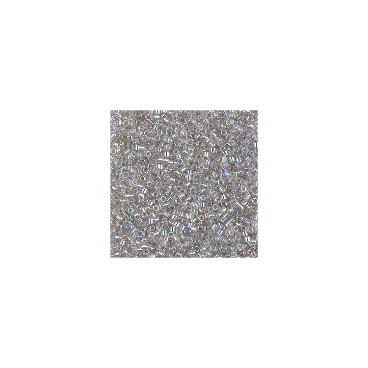 DB-1251 Бісер Miyuki Delica Beads 11/0 (прозорий райдужний, сірий блідий) - 1
