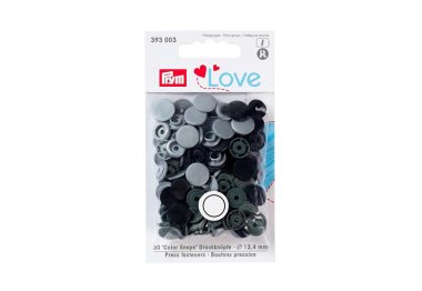  393003 Love, кнопка Color Snaps, 12,4мм, серого цвета, 30 шт Prym