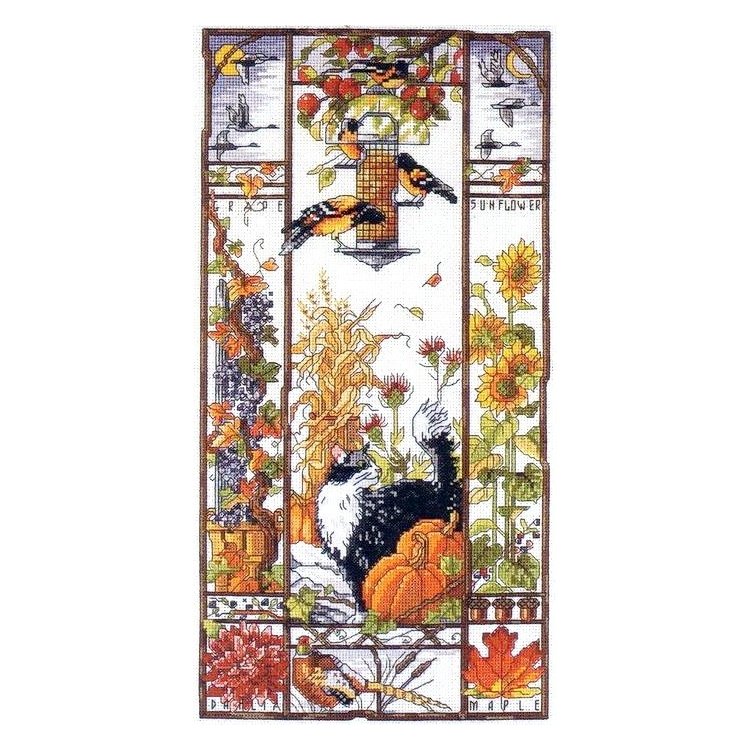 4597 Кошки в саду.Осень. Набор для вышивки крестом Classic Design - 1 4597 Кошки в саду.Осень. Набор для вышивки крестом Classic Design - 1