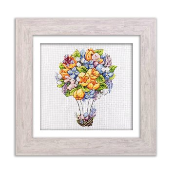 N098 Квітковий політ великодня. Набір для вишивки хрестом Кольорова - 1