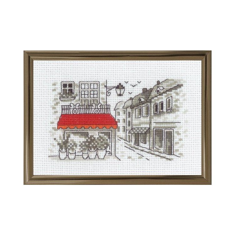 13-1395 Червоний тент (Red awning. Набір для вишивання хрестом PERMIN - 1