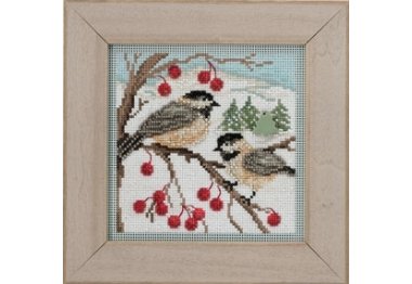 вышивка гладью MH143303 Синички. Набор для вышивки в смешанной технике Mill Hill