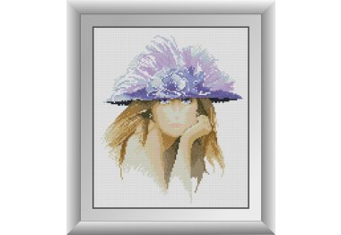  30939 Девушка в фиолетовой шляпке. Набор для рисования камнями