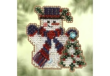 вышивка гладью h125 Морозный Ель. Набор для вышивки в смешанной технике Mill Hill