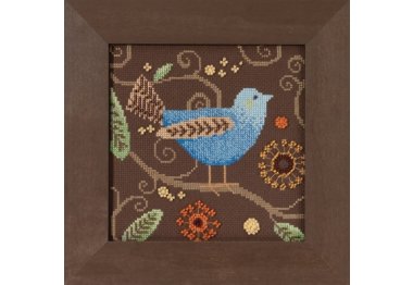вишивка гладдю DM301811 Блакитний птах. Набір для вишивки в змішаній техніці Mill Hill
