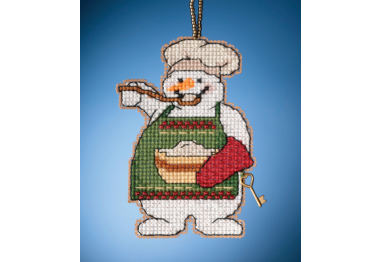 вышивка гладью MH162135 Снеговик повар. Набор для вышивки в смешанной технике Mill Hill