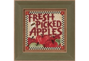 вышивка гладью MH143202 Собранные яблоки. Набор для вышивки в смешанной технике Mill Hill