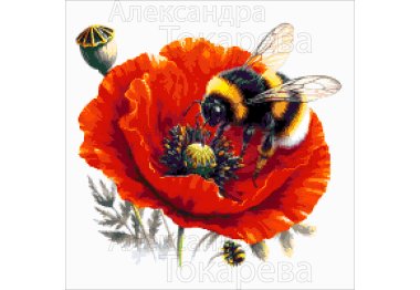  48-1296-НШ Шмель и мак. Набор для вышивания бисером ТМ Токарева А.