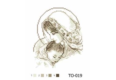  ТО-019 Марія з дитям бежева. Схема для вишивки бісером (габардин) ТМ Барвиста Вишиванка