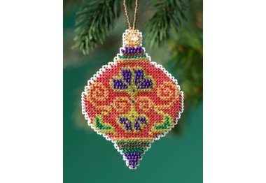 вышивка гладью MH211916 Багровая клуазон. Набор для вышивки в смешанной технике Mill Hill