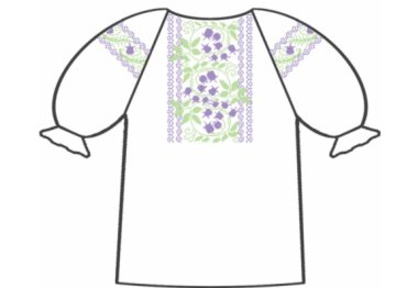  159-12-09 Сорочка для девочек с коротким рукавом под вышивку