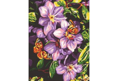 алмазная вышивка dm-311 Бабочки на цветах. Набор для изготовления картины стразами