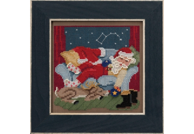 вышивка гладью MH142133 Спокойной ночи Санта. Набор для вышивки в смешанной технике Mill Hill