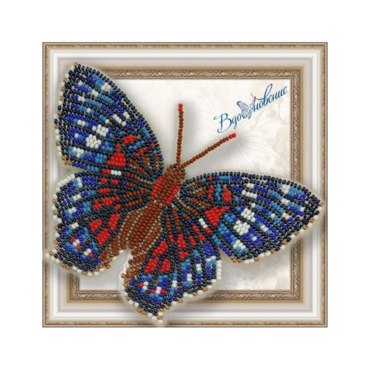 BGP-028 3D Бабочка Красный Павлин. Набор для вышивки бисером ТМ Вдохновение - 1