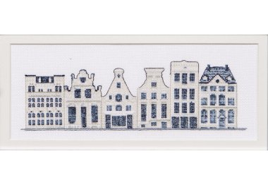 набори для вишивання хрестом 552А Будинки в стилі Delft Blue Теа Гувернер. Набір для вишивки хрестиком