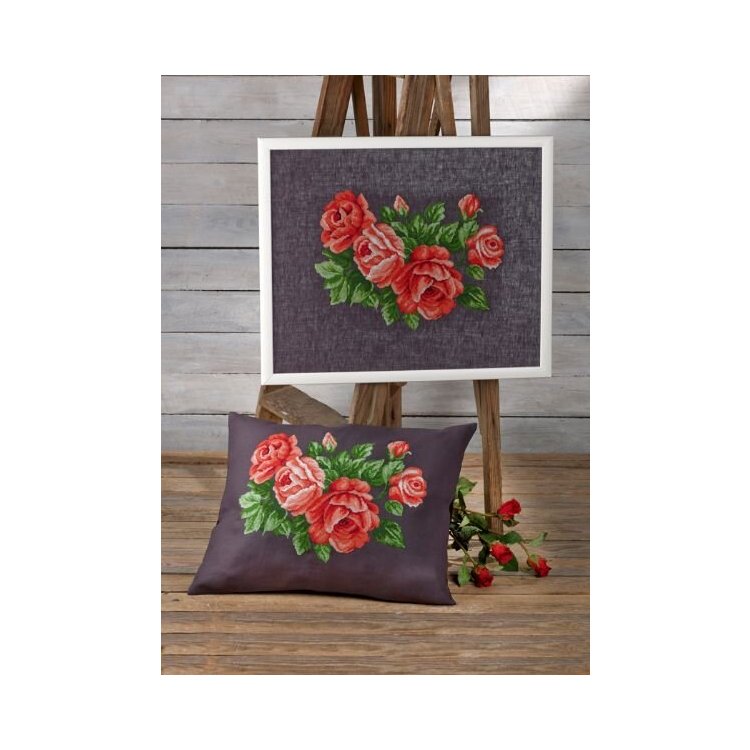 70-6425 Червоні троянди (Red roses. Набір для вишивання хрестом PERMIN - 1