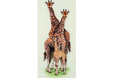  Семья жирафов. Набор для вышивки крестом арт. PCE740
