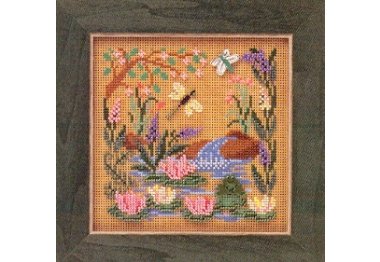 вышивка гладью MHCB142 Лягушачий пруд. Набор для вышивки в смешанной технике Mill Hill