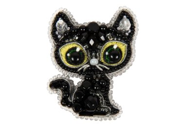  БП-330 Чорний кіт. Набір для виготовлення брошки Crystal Art