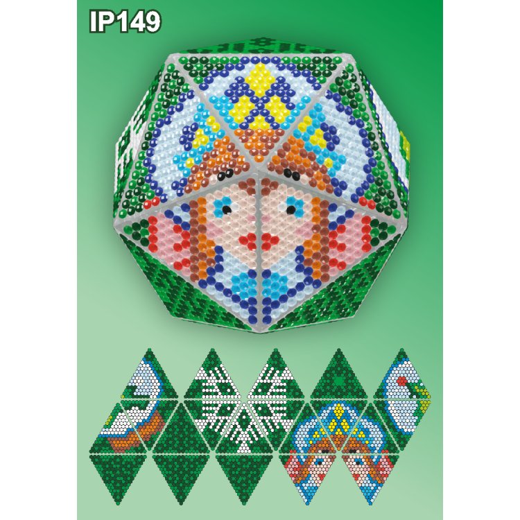 IP149 Новогодний шар Снегурочка. Набор алмазной вышивки ТМ Вдохновение - 1