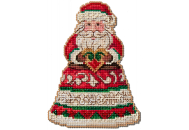  JS202414 Санта із серцем. Набір для вишивки в змішаній техниці Mill Hill