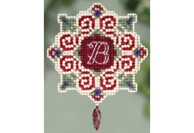 вишивка гладдю MH185302 Різдвяний лист. Набір для вишивки в змішаній техніці Mill Hill