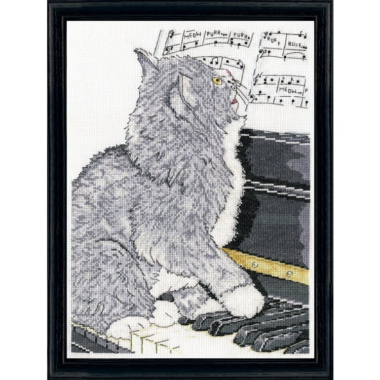 Кіт і піаніно. Набір для вишивки хрестиком Design Works арт. dw2910 - 1