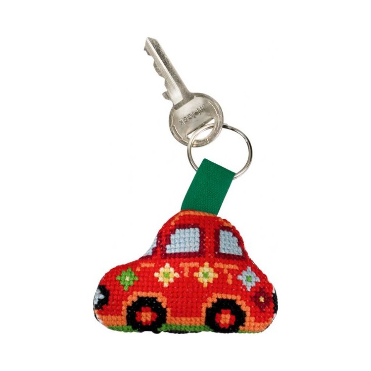 11-6114 Брелок Червоний Фіат. Набір для вишивання хрестом PERMIN - 1 11-6114 Брелок Червоний Фіат. Набір для вишивання хрестом PERMIN - 1