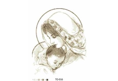  ТО-016 Марія з дитям бежева. Схема для вишивки бісером (габардин) ТМ Барвиста Вишиванка