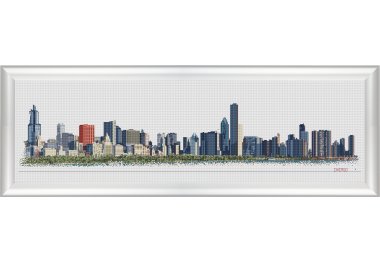  603A Skyline Chicago Aida. Набір для вишивки хрестом Thea Gouverneur