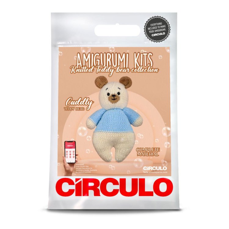 1 AMIGURUMI KIT - KNITTED TEDDY BEAR Cuddly. Набор для вязания игрушки - 1