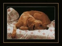 PN-0164050 Сплячий пес. Набір для вишивки хрестиком Lanarte - 1