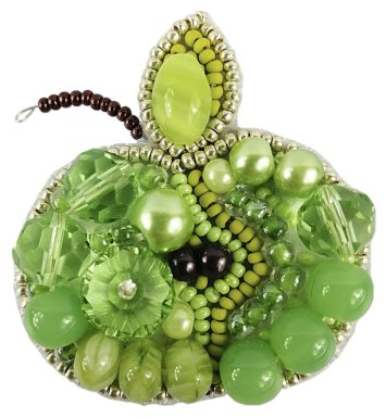 БП-256 Зелёное яблоко. Набор для изготовления броши Crystal Art - 1